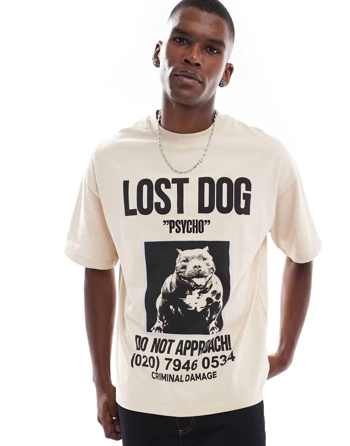 Criminal Damage Lost dog t-shirt stone in stone
