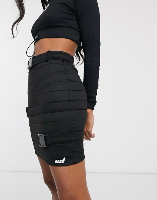 Criminal Damage mini skirt with buckle details