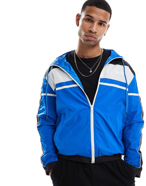Criminal Damage Nylon colour block track jacket b/b/w in black/blue/white - view 1