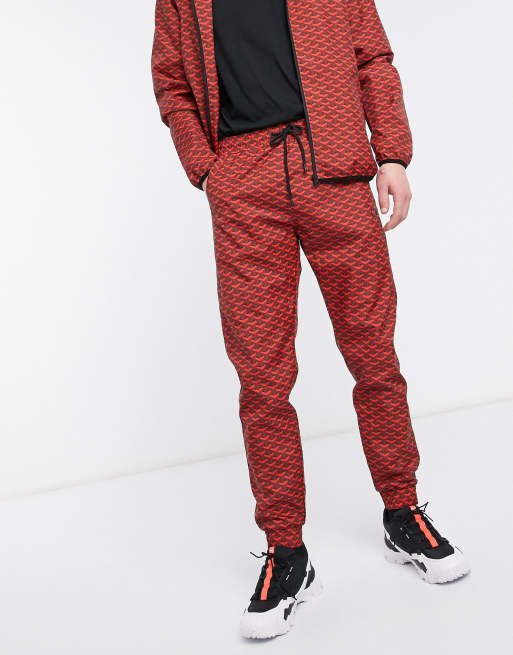 Nike gingham check tracksuit hotsell in red