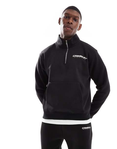 Criminal Damage Olympus track top black in black - view 1