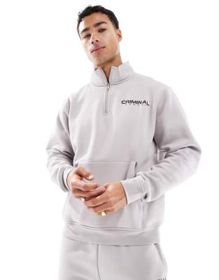 Criminal Damage Olympus track top light grey in light grey - view 1