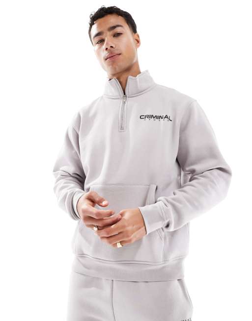 Criminal Damage Olympus track top light grey in light grey