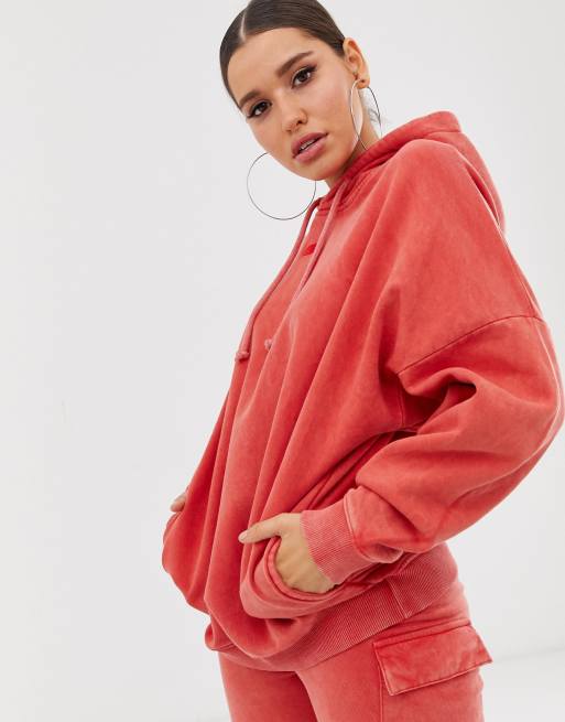 Criminal Damage oversized acid wash hoodie & legging shorts co-ord, 2 of 3