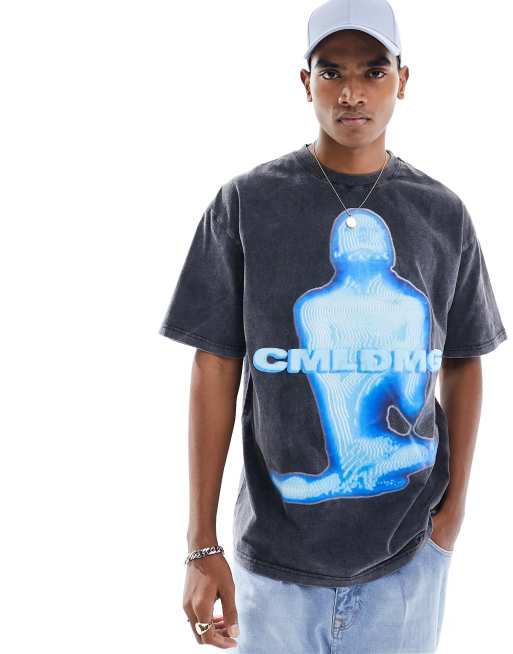 Criminal Damage oversized graphic t-shirt in black