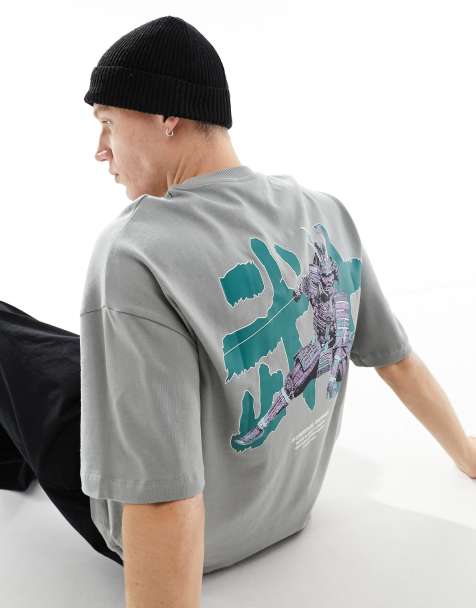 Criminal Damage oversized graphic t-shirt in grey - view 1