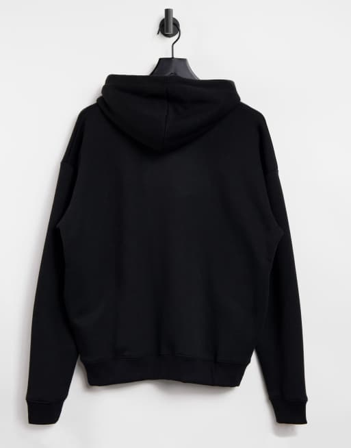 Criminal Damage - Oversized hoodie versierd met strassteentjes logo in zwart, 2 van 4