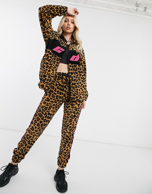 Criminal Damage oversized joggers in leopard print co-ord