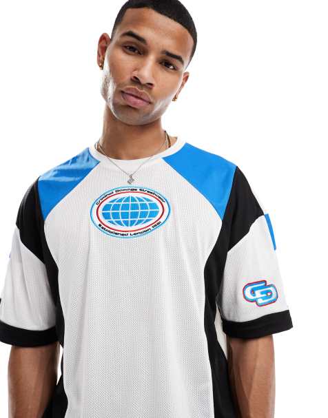 Criminal Damage Panelled sports t-shirt/blue in blue - view 1