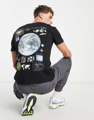 Criminal Damage phase earth back print t-shirt in black