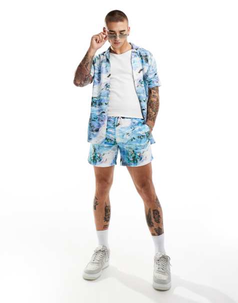 Criminal Damage planet texture swim short in multi - view 1
