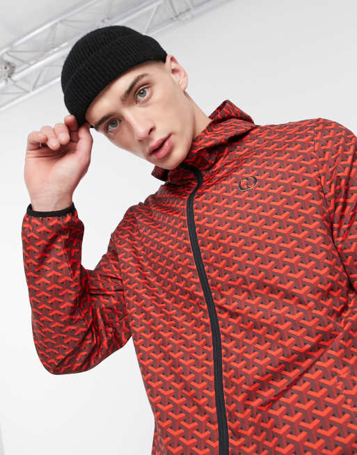 Criminal Damage – Röd, mönstrad träningsoverall i nylon, 2 av 3