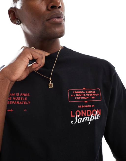 Criminal Damage - T-shirt à imprimé Burning - Noir