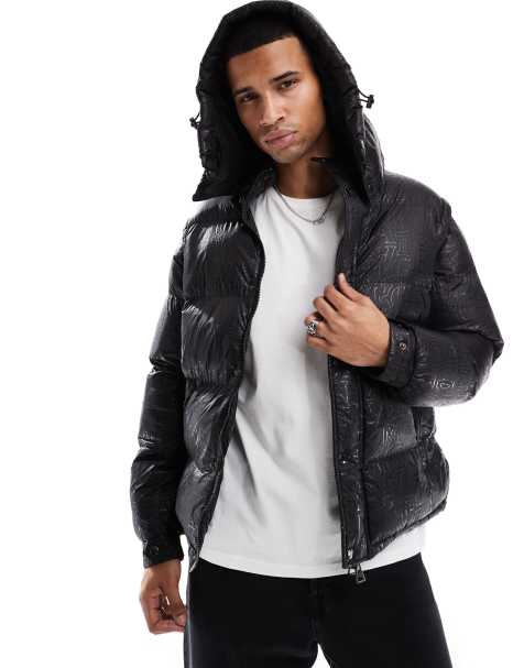 Criminal Damage Silicon logo print puffer in black - view 1