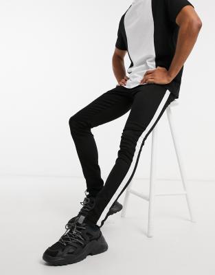 side tape jeans black