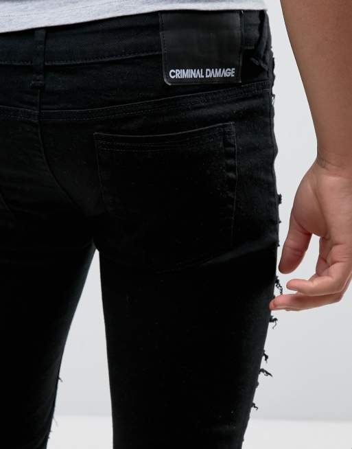 Criminal damage hot sale black jeans