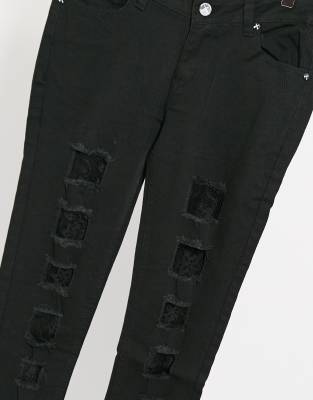 criminal damage black skinny jeans