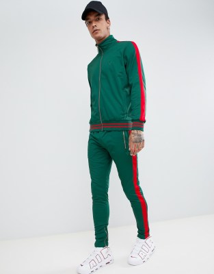 red and green sweatpants