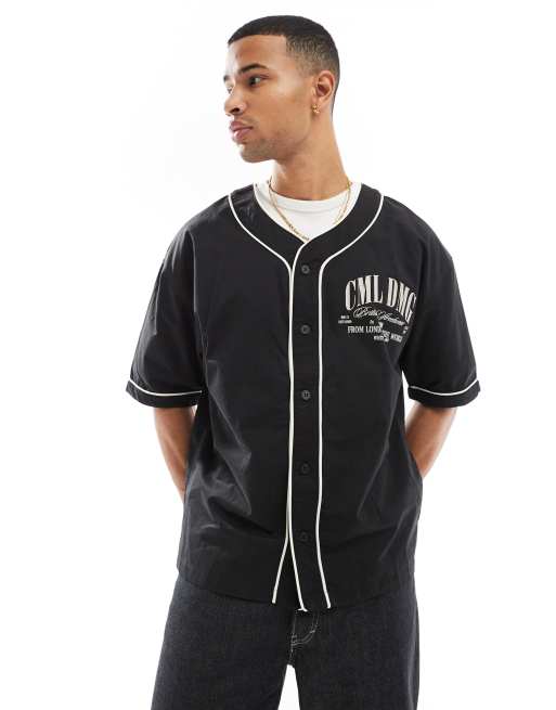 Criminal Damage Skyline jersey in black/white