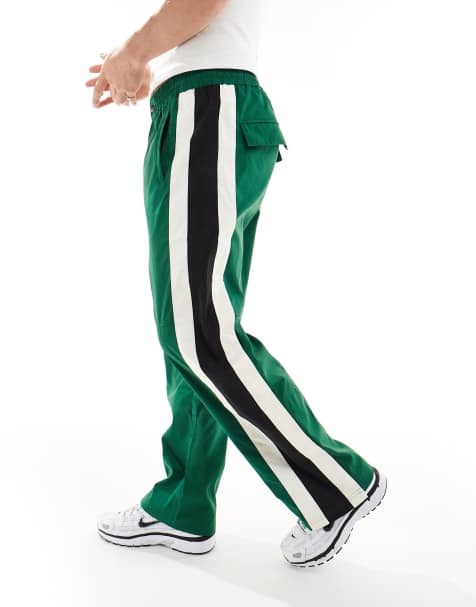 Criminal Damage Snap vent cargo pant green/off white/blackstripe in green/off white/blackstripe - view 1