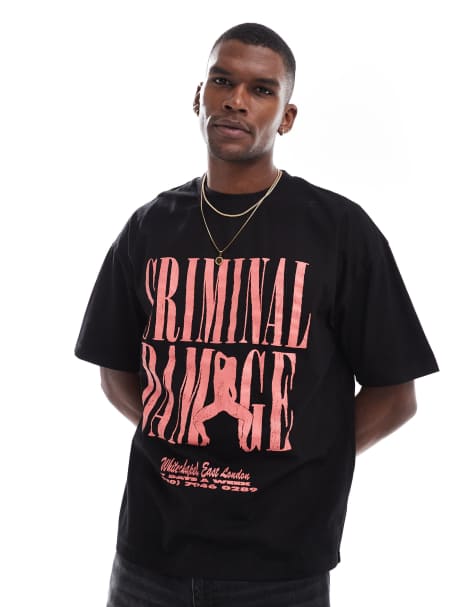 Criminal Damage Striptease t-shirt black in black