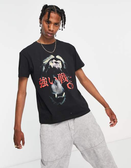 Opaque beundre Uartig Criminal Damage - T-shirt med panterprint i sort | ASOS