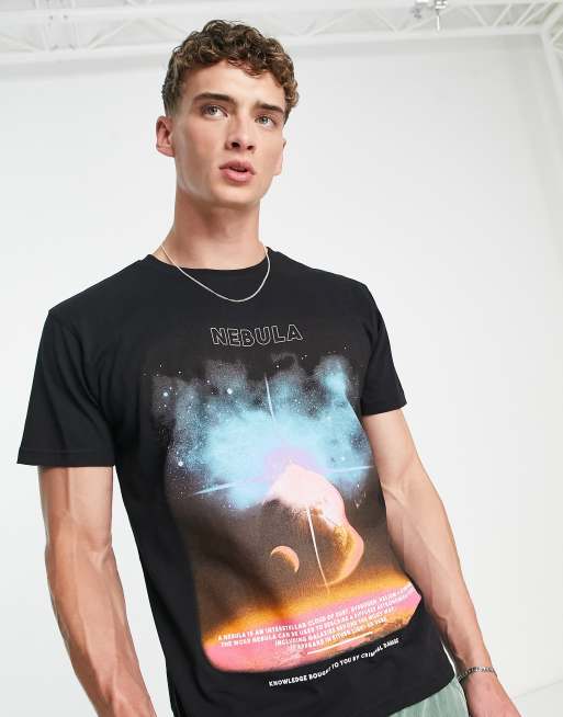 Criminal Damage - T-shirt met retro ruimteprint in zwart