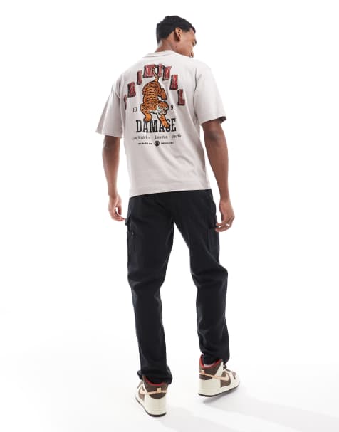 Criminal Damage team tiger t-shirt in grey  - view 1