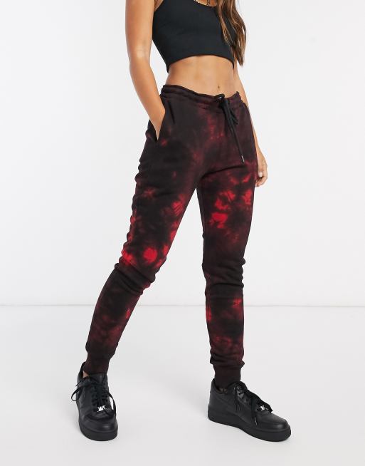 Joggers For Ladies - Red & Black