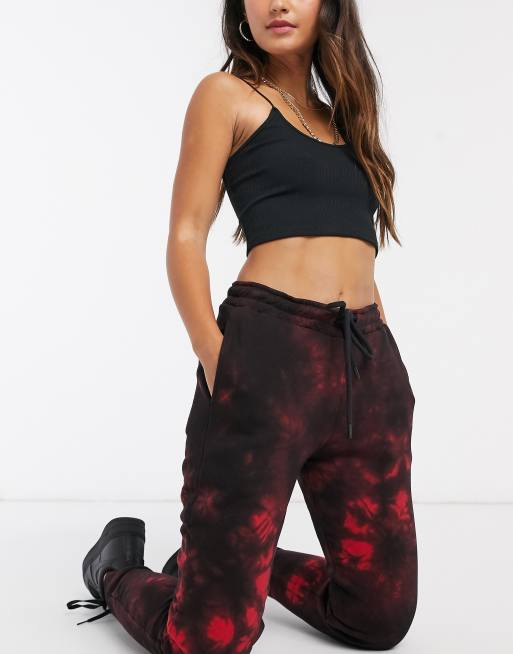 Black and red discount tie dye sweatpants