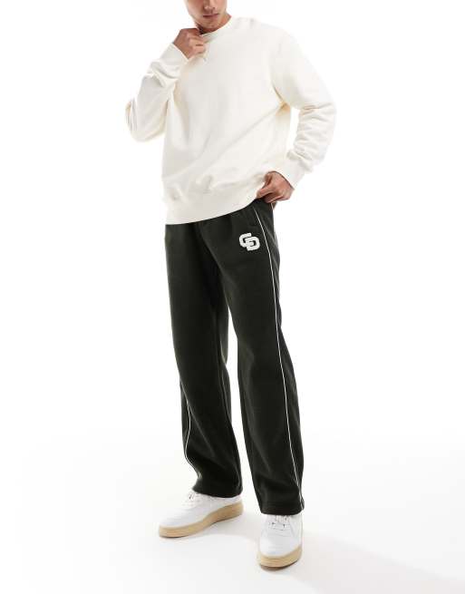 Criminal Damage Towelling track pant green in green
