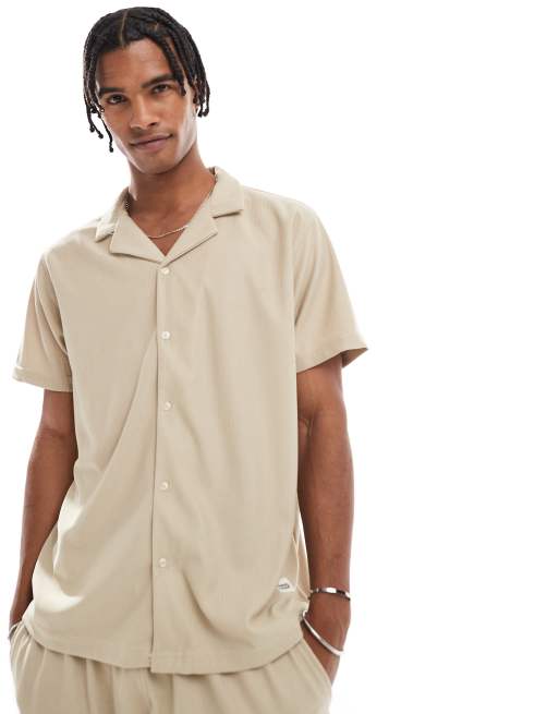 Criminal Damage Tropez shirt stone in stone