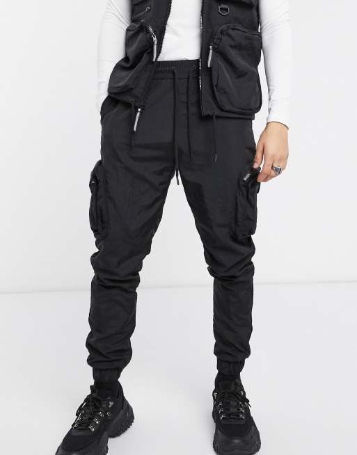 umoral dommer tælle Criminal Damage utility nylon jogger in black | ASOS