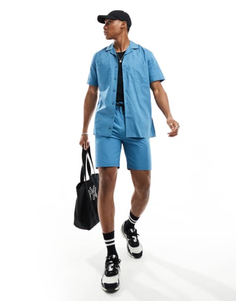 Criminal Damage utility shorts in teal  - view 1