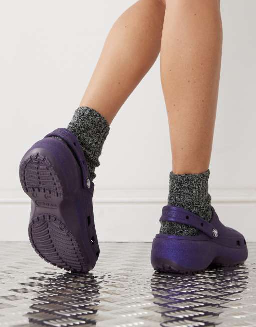 Classic Platform Glitter Crocs Crocs A Paillette Croc Sabots