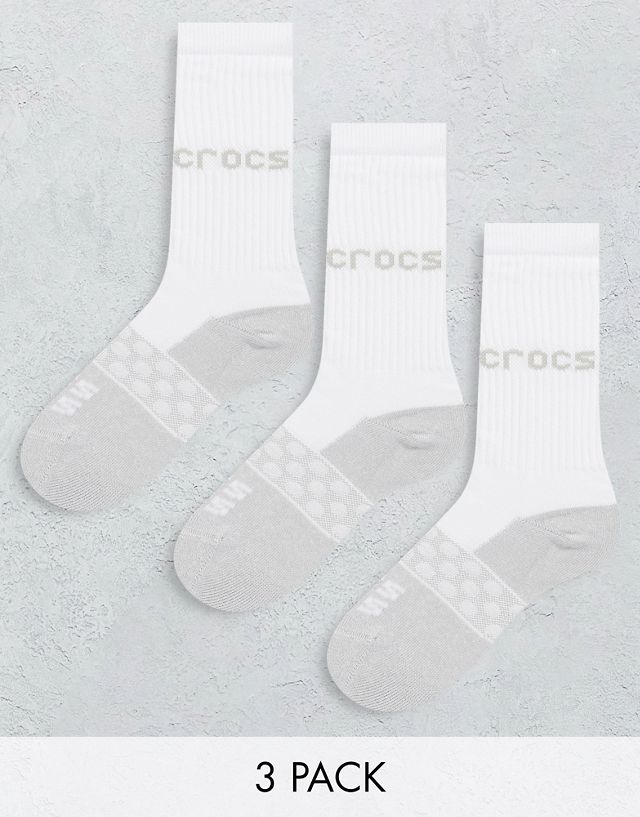 Crocs 3-pack socks in white mix