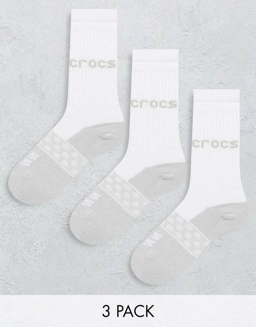 Crocs – 3er-Pack Socken in Weiß-Mix