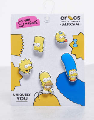 Crocs - 5er-Pack Jibbitz-Anstecker in Simpsons-Designs-Gelb