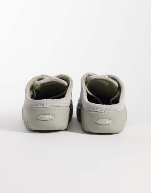 Crocs Axle mules en daim couleur éléphant, 4 de 4