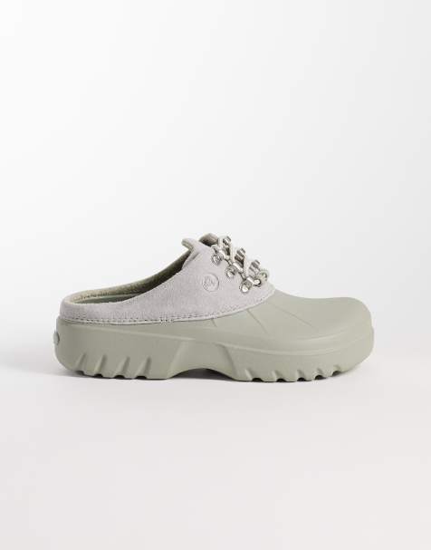 Crocs Axle suède muiltjes in olifantgrijs - view 1