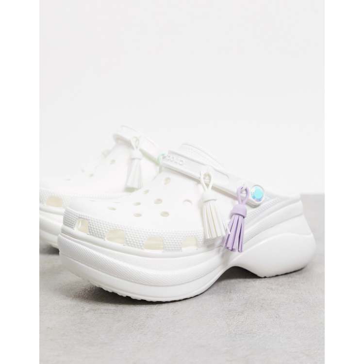 Crocs Bae festival clogs in metallic white