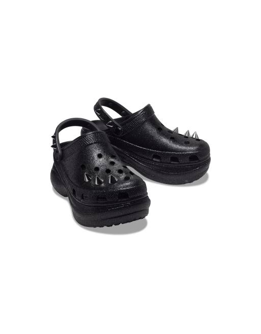 Black best sale spiked crocs