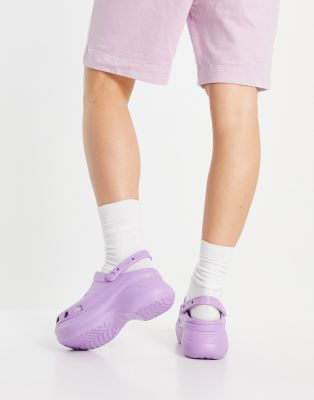 platform purple crocs