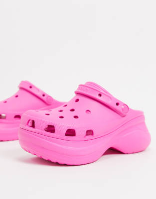 light pink platform crocs