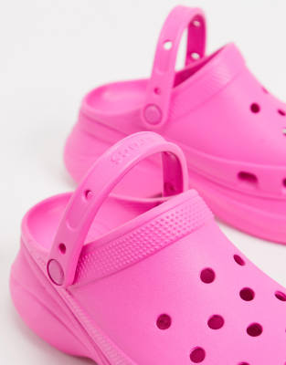 pink platform clogs