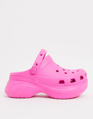 platform pink crocs