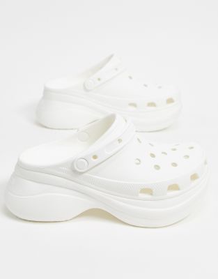 white platform clogs