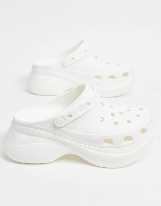 White platform hot sale crocs