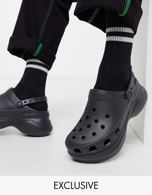 Crocs bae platform clogs in black exclusive to asos