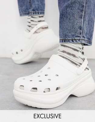 white bae platform crocs
